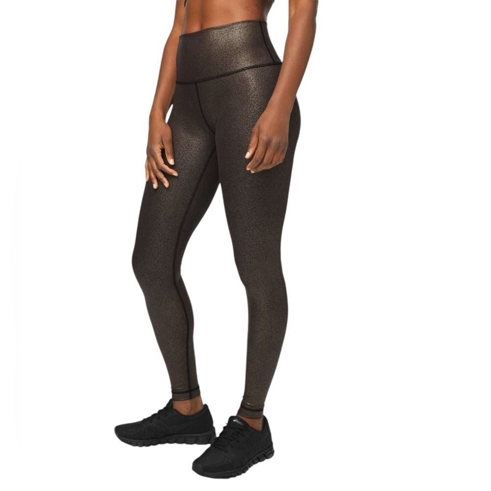 Lululemon Wunder Under High-Rise Tight Foil 28" Sz 10 Luminosity Black Copper
